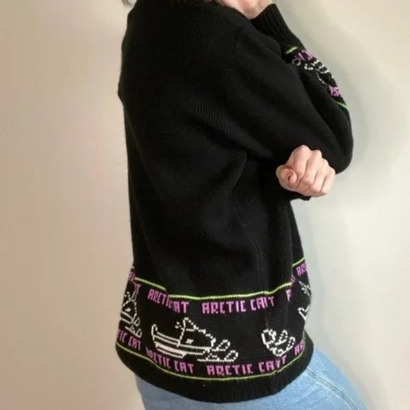 Vintage Arctic Cat Snowmobile Rare Sweater Shirt Pullover Sz L Vintage Rides - Picture 7 of 7